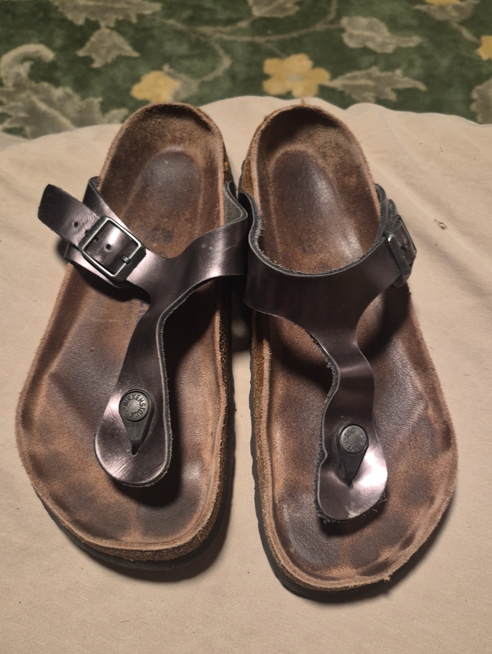 Birkenstock Brown Leather Thong Sandals